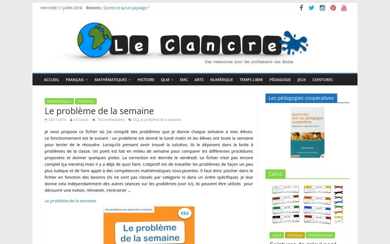 Le blog du Cancre : Le problème de la semaine